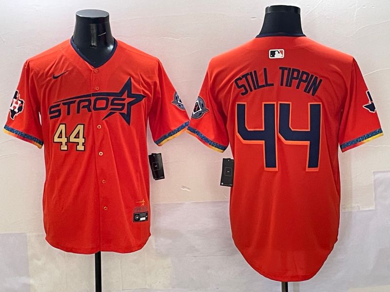Men Houston Astros 44 Still Tippin Orange Fourth generation Joint Name 2025 Nike MLB Jersey style 4